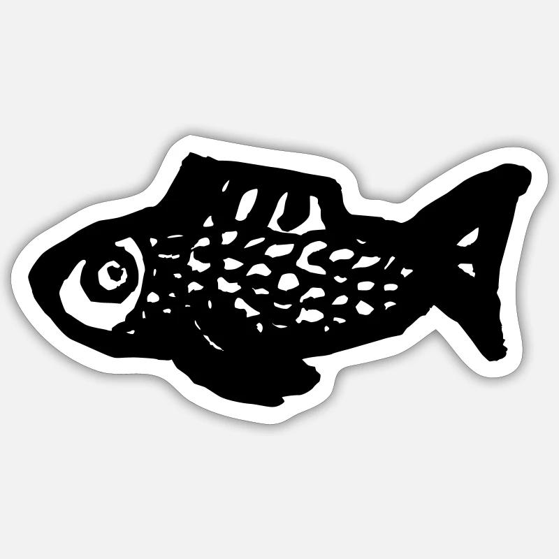 Just swim fish Sticker size S (10 x 10 cm)