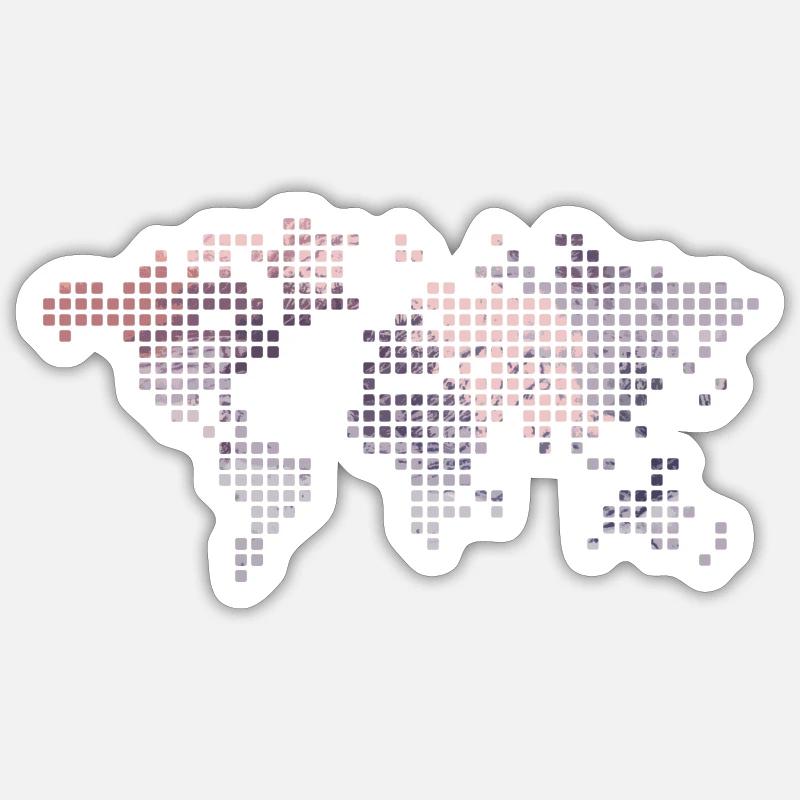 World map squares Sticker size S (10 x 10 cm)