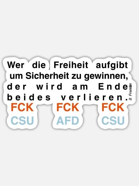 FCKCSU - Sticker Größe S (10 x 10 cm) - Mattweiß