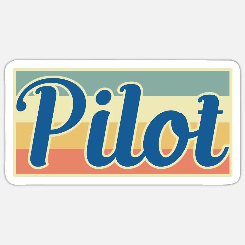 Pilot - Sticker Größe S (10 x 10 cm) - Mattweiß