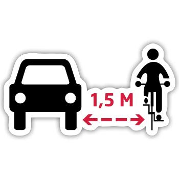 Abstand halten! - Sticker Größe S (10 x 10 cm) - Mattweiß - Vorne