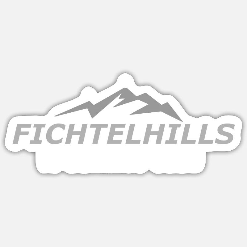 Fichtelhills noir - Sticker taille S (10 x 10 cm) - blanc mat