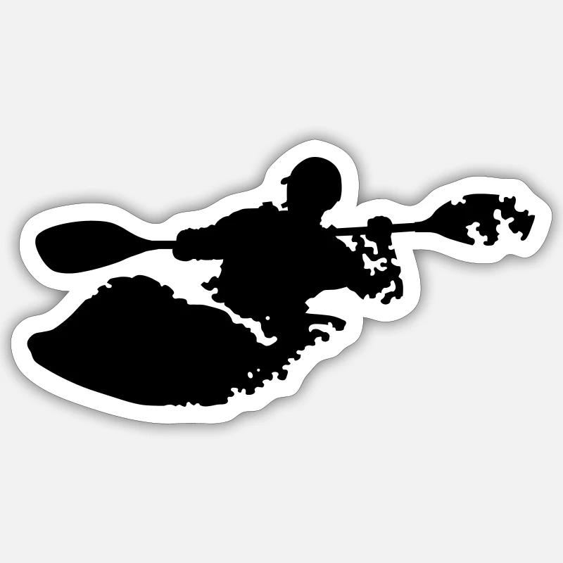 kayaking_1 - Sticker taille S (10 x 10 cm) - blanc mat