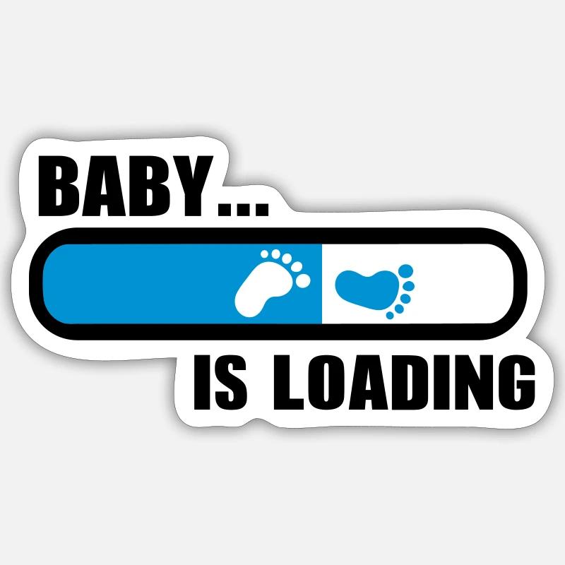 Baby loading - Sticker size S (10 x 10 cm) - white matte