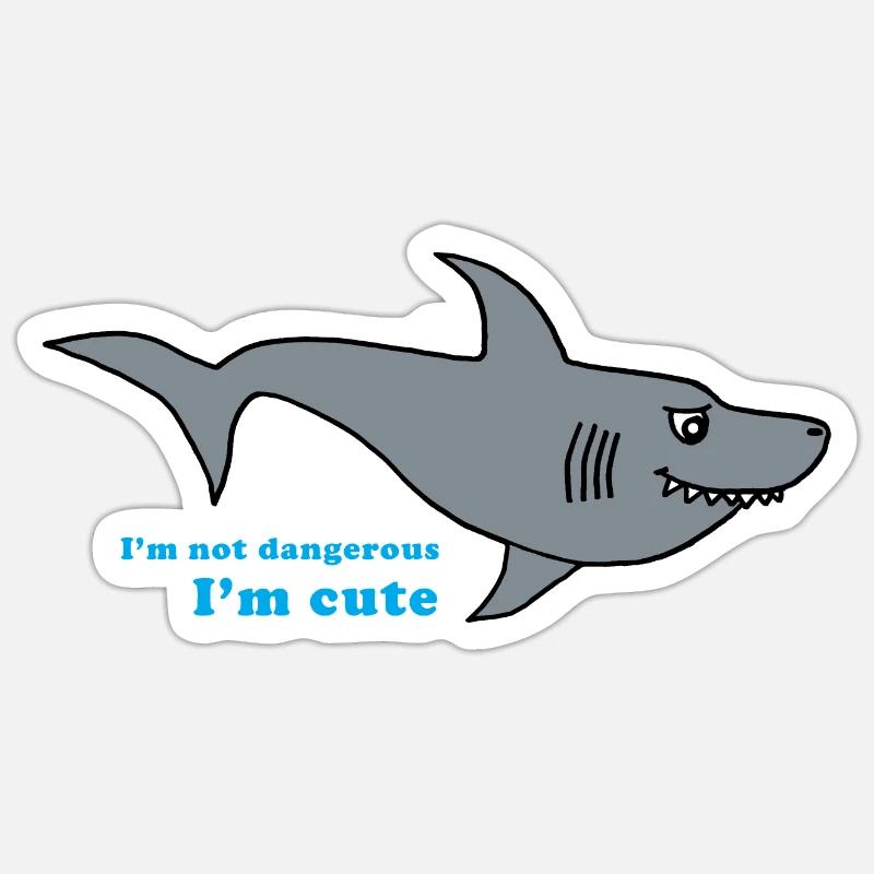 Shark - Sticker Größe S (10 x 10 cm) - Mattweiß