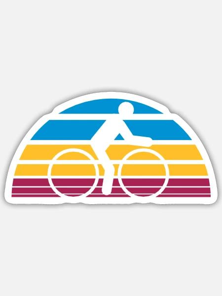 bunt streifen linien urlaub ferien sonne sommer su - Sticker Größe S (10 x 10 cm) - Mattweiß