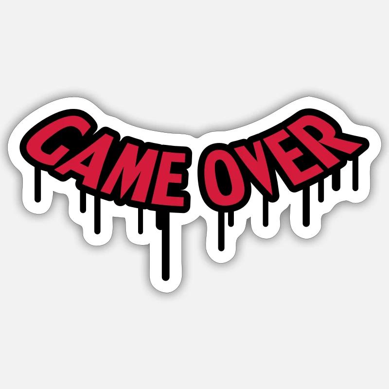 Game Over Graffiti - Sticker size S (10 x 10 cm) - white matte