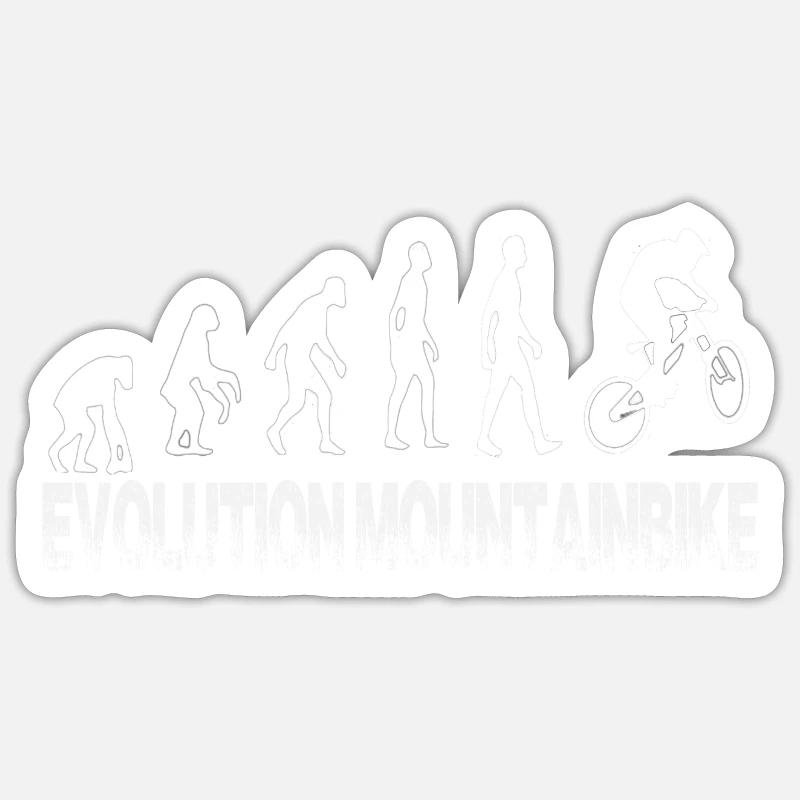 Evolution mountain bike - from monkey to biker Sticker size S (10 x 10 cm)