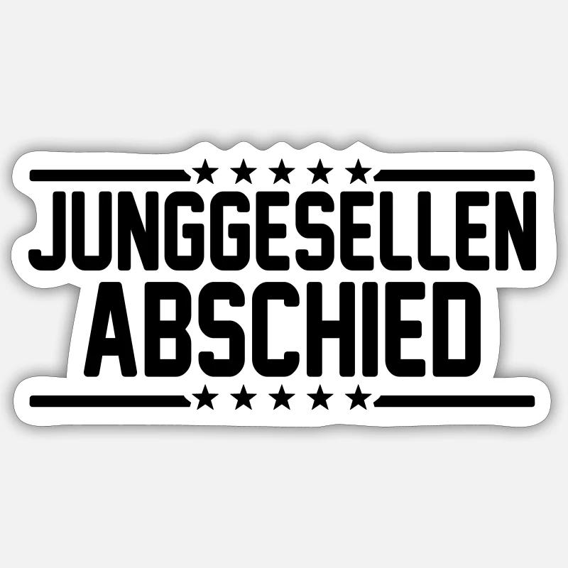 Junggesellen Abschied - Sticker taille S (10 x 10 cm) - blanc mat