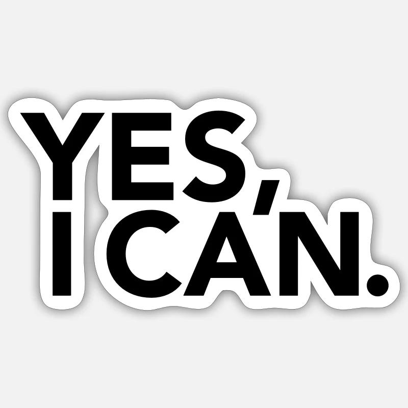 Yes, I Can - Sticker taille S (10 x 10 cm) - blanc mat