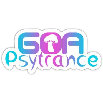 Goa Psytrance Psy - Sticker Größe S (10 x 10 cm) - Mattweiß - Vorne