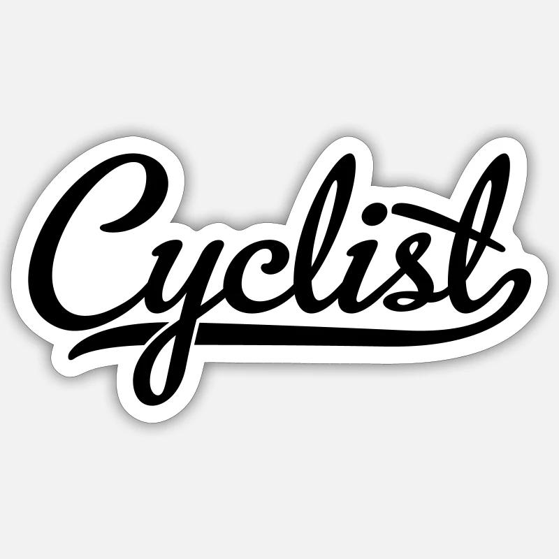 Cyclist - Sticker taille S (10 x 10 cm) - blanc mat