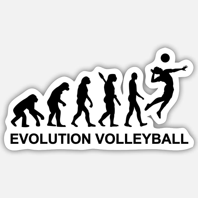 Évolution Volley-ball - Sticker taille S (10 x 10 cm) - blanc mat