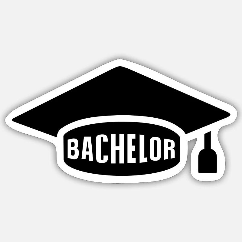 Bachelor - Sticker Größe S (10 x 10 cm) - Mattweiß