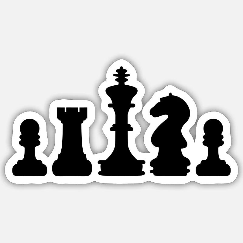 Schach - Sticker Größe S (10 x 10 cm) - Mattweiß