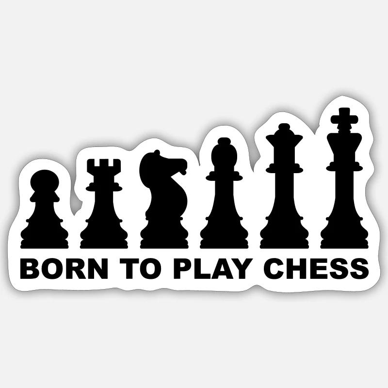 Schach - Sticker Größe S (10 x 10 cm) - Mattweiß