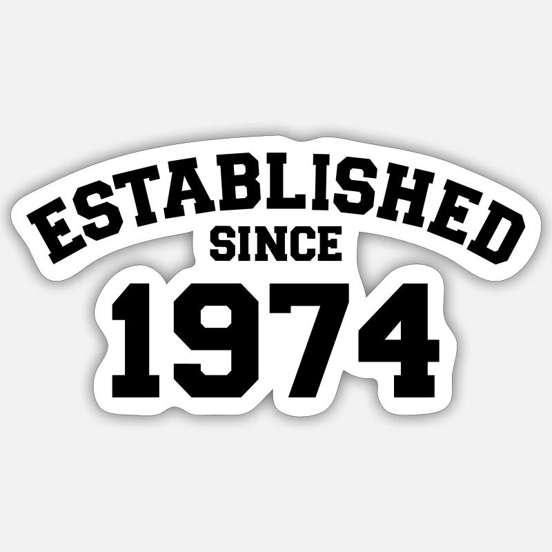 1974 - Sticker Größe S (10 x 10 cm) - Mattweiß