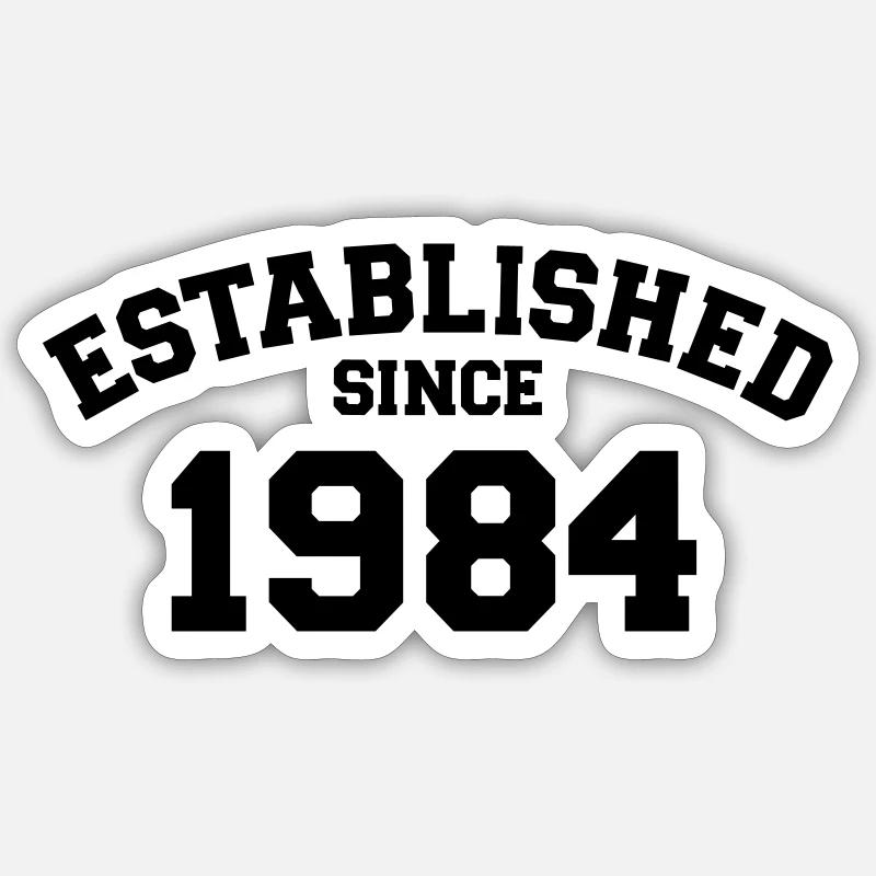 Established 1984 - Sticker size S (10 x 10 cm) - white matte