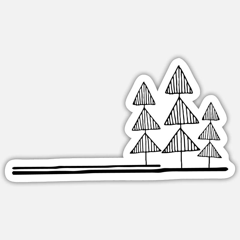 Tree Tree Tree - Sticker Größe S (10 x 10 cm) - Mattweiß