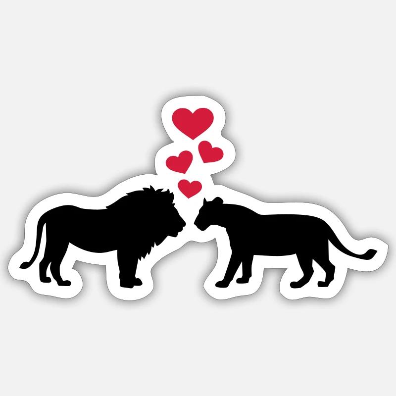 Lion - Sticker taille S (10 x 10 cm) - blanc mat