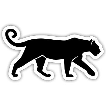 Leopard - Sticker taille S (10 x 10 cm) - blanc mat - Devant