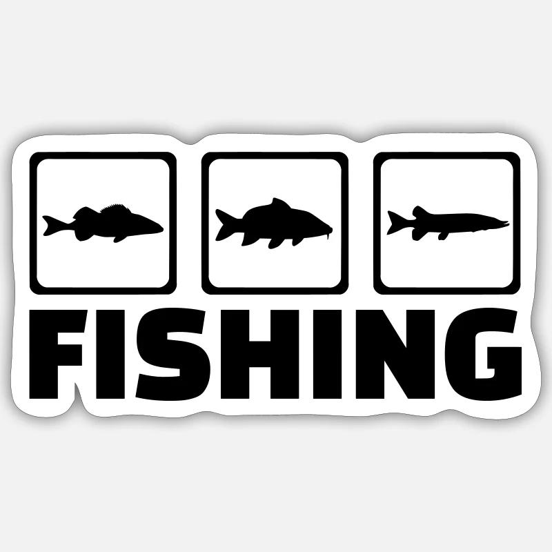 Fishing - Sticker taille S (10 x 10 cm) - blanc mat