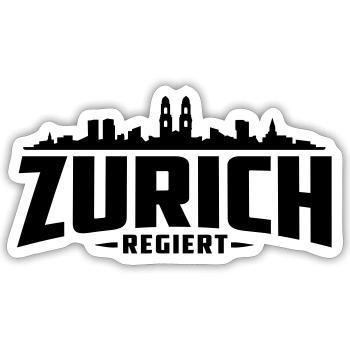 Zurich - Governed - Zurich Shirt - Sticker size S (10 x 10 cm) - white matte - Front