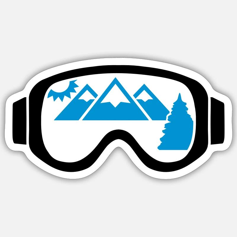 Skibrille - Sticker Größe S (10 x 10 cm) - Mattweiß