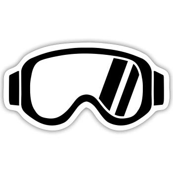 Ski goggles - Sticker size S (10 x 10 cm) - white matte - Front