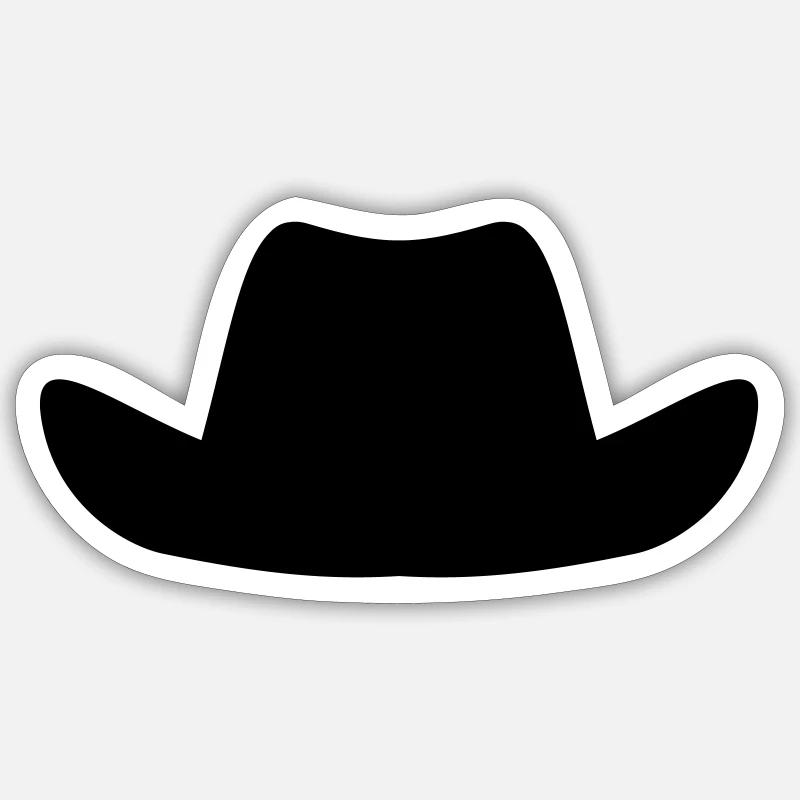 Cowboy - Sticker taille S (10 x 10 cm) - blanc mat