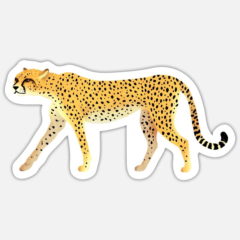 Guépard / Cheetah 01 - Sticker taille S (10 x 10 cm) - blanc mat