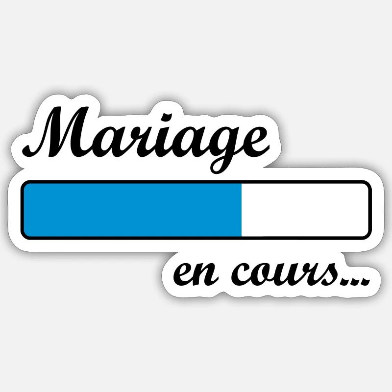 Mariage en cours ... - Sticker taille S (10 x 10 cm) - blanc mat