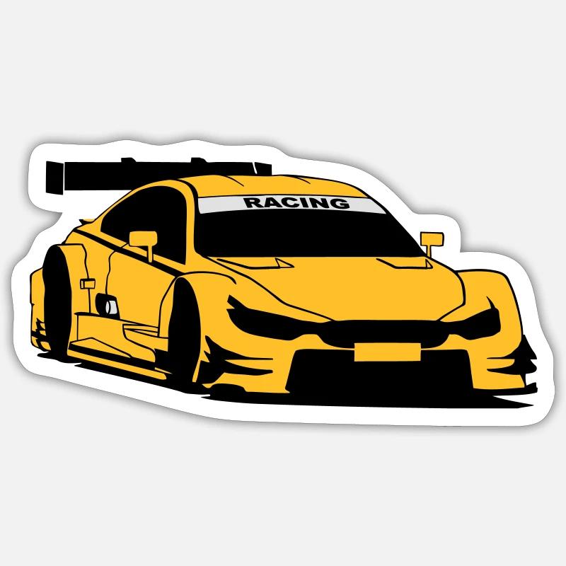 Touring-Car Racing - Sticker taille S (10 x 10 cm) - blanc mat