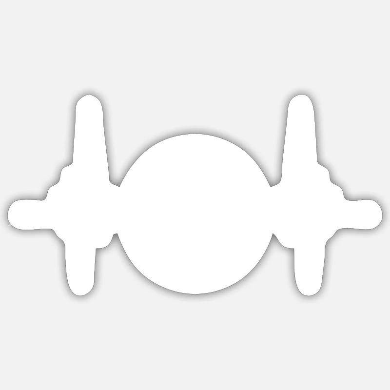 heartbeat pulse frequency half moon sunset moon p Sticker size S (10 x 10 cm)