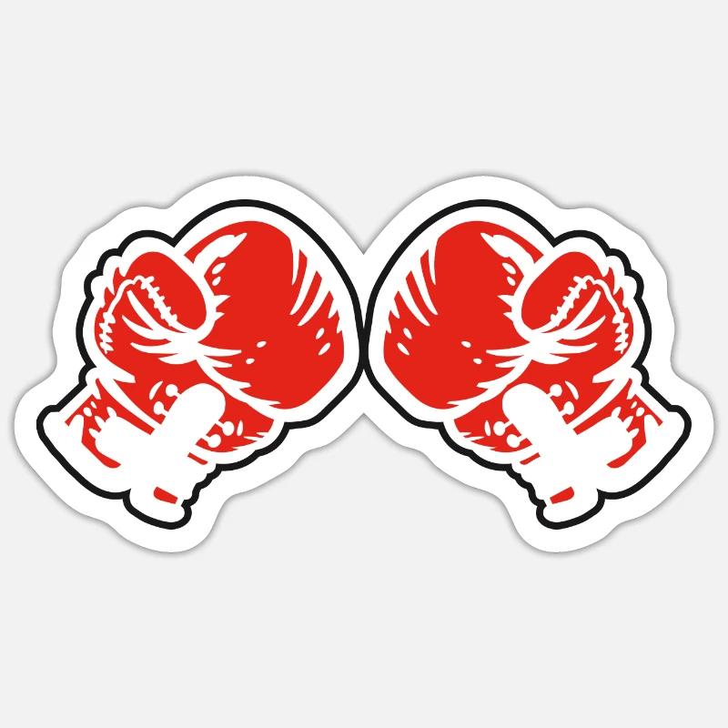 Boxhandschuhe - Sticker Größe S (10 x 10 cm) - Mattweiß