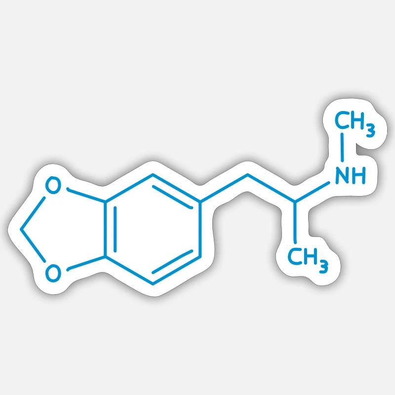 MDMA - Sticker taille S (10 x 10 cm) - blanc mat
