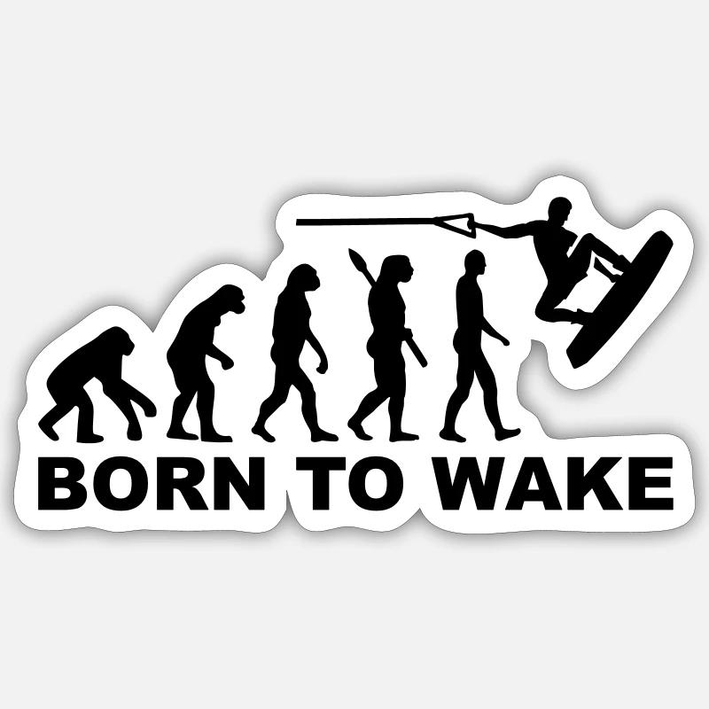 Wakeboard - Sticker Größe S (10 x 10 cm) - Mattweiß