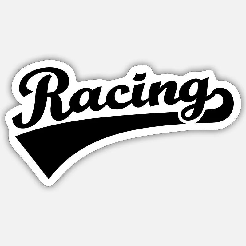 Racing - Sticker taille S (10 x 10 cm) - blanc mat