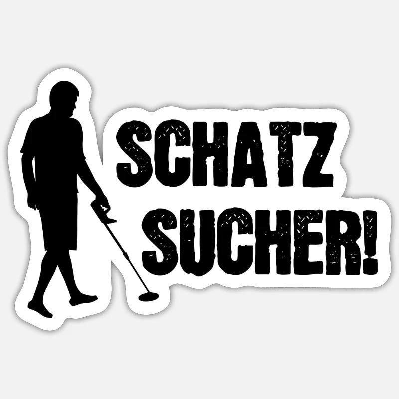 Chasseur de trésor - Sticker taille S (10 x 10 cm) - blanc mat
