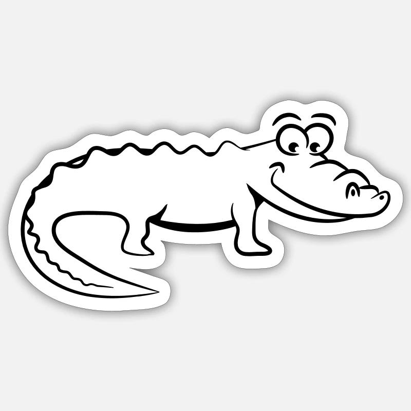 Crocodile douce aimante - Sticker taille S (10 x 10 cm) - blanc mat