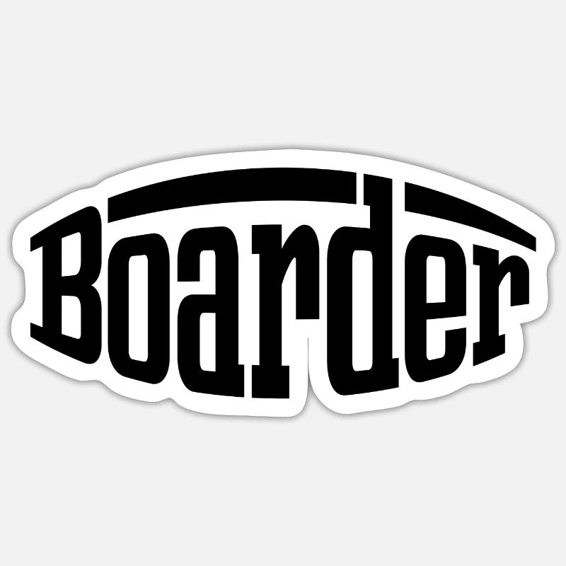 Boarder - Sticker Größe S (10 x 10 cm) - Mattweiß