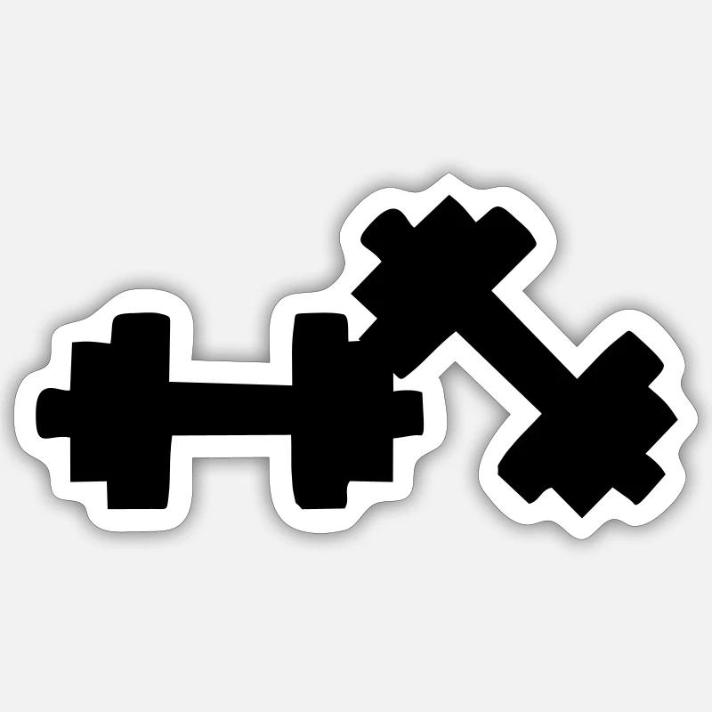 dumbbells - Sticker size S (10 x 10 cm) - white matte