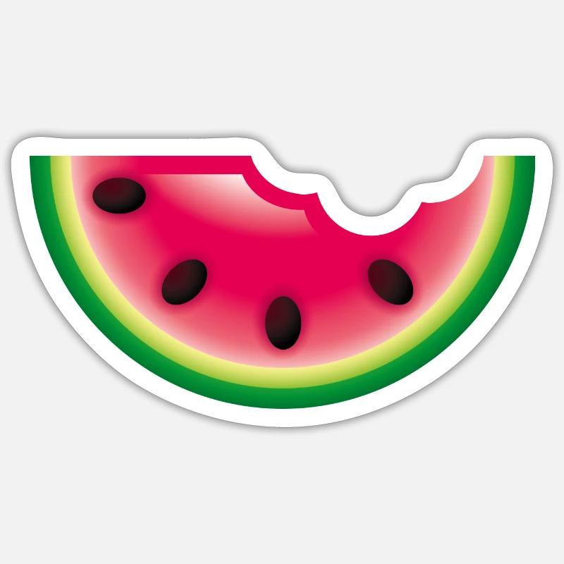 Smiley Watermelon - Sticker taille S (10 x 10 cm) - blanc mat