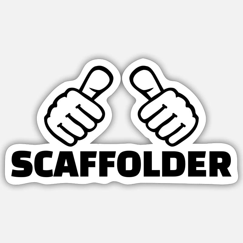 Gerüstbauer - Sticker Größe S (10 x 10 cm) - Mattweiß