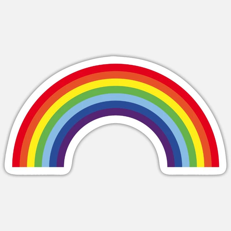 Rainbow / Regenbogen / Arc-En-Ciel (7er) - Sticker size S (10 x 10 cm) - white matte