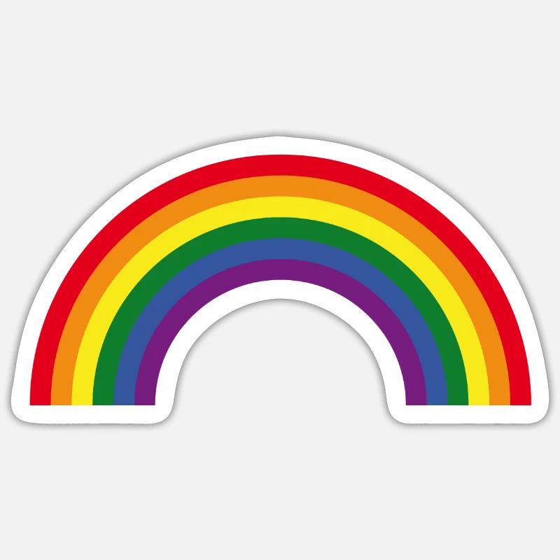 Rainbow / Regenbogen / Arc-En-Ciel (6er) - Sticker size S (10 x 10 cm) - white matte