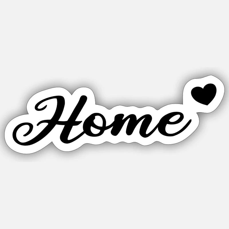 Home Herzchen Lettrage - Sticker taille S (10 x 10 cm) - blanc mat