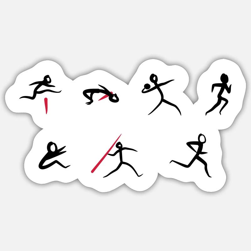 Lekkoatletyka - Naklejka rozmiar S (10 x 10 cm) - biały matowy
