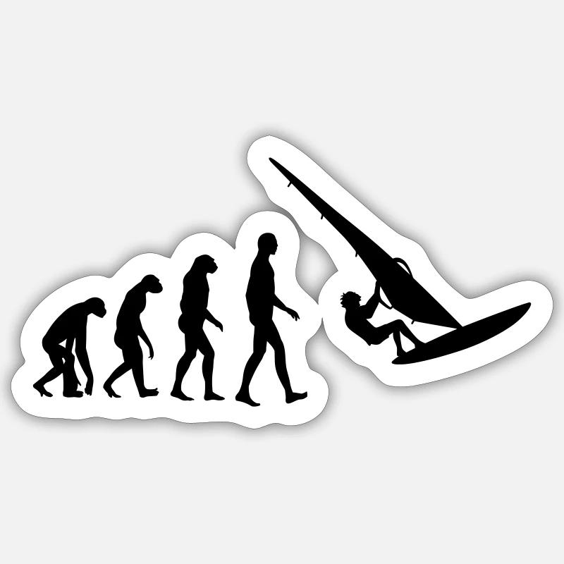 Planche à voile / Véliplanchiste / Windsurf / - Sticker taille S (10 x 10 cm) - blanc mat