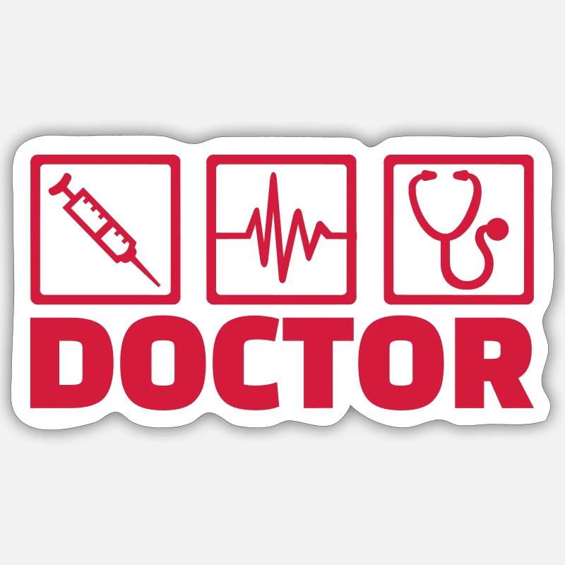 Docteur - Sticker taille S (10 x 10 cm) - blanc mat